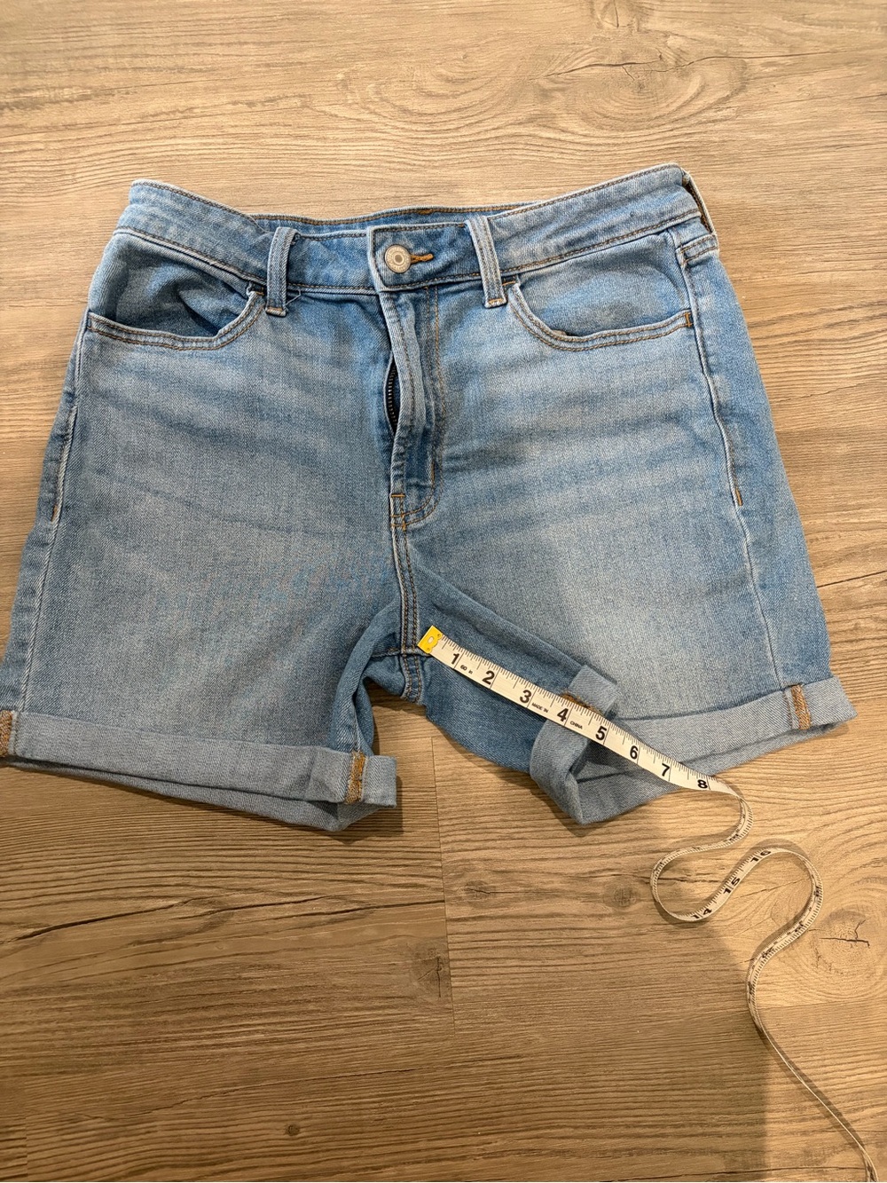 Old Navy Light Blue High-Rise Cuffed Denim Shorts